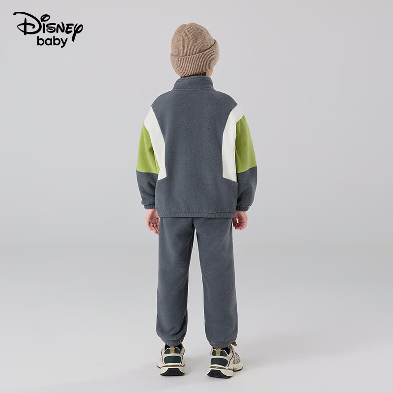 迪士尼(Disney)儿童时尚针织圆领套装2026春秋两件套洋气上衣休闲长裤子童装dsn 烟灰 加绒 150 高145-155cm重70-85斤