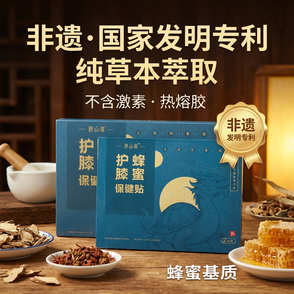 舒氪蜂蜜护膝保健贴疼痛贴膝盖专用膏药贴非遗国家发明专利 缓解装:1盒/8片 蜂蜜基质 纯草本萃取