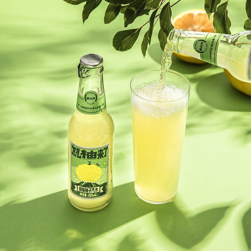 碧山村多口味果汁汽水荔枝青柠蜂蜜柚子梅子白桃碳酸饮料气泡水 蜂蜜柚子汽水6瓶
