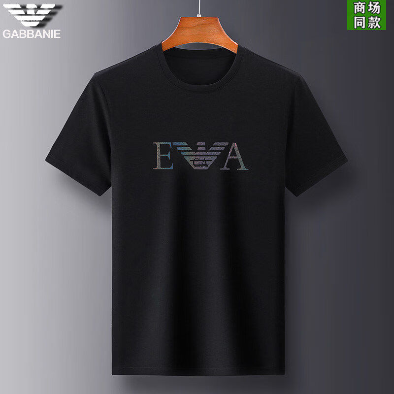 阿玛尼(ARMANI)正品2026新款男士夏季薄款桑蚕丝短袖t恤男高端名牌冰 丝光棉上衣 国际一线品牌20002白色 M _(建议90-120斤)