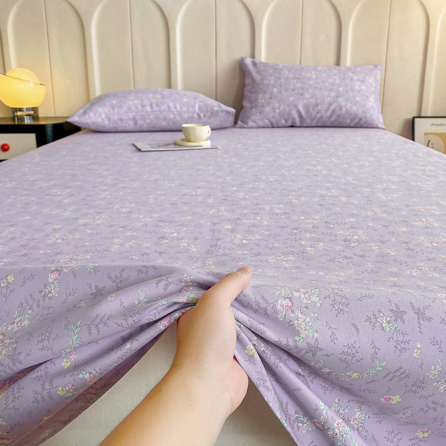 雅鹿加厚老粗布床单单件100原棉亚麻床罩学生宿舍被单三件套单人 紫罗兰 单床单200*230cm