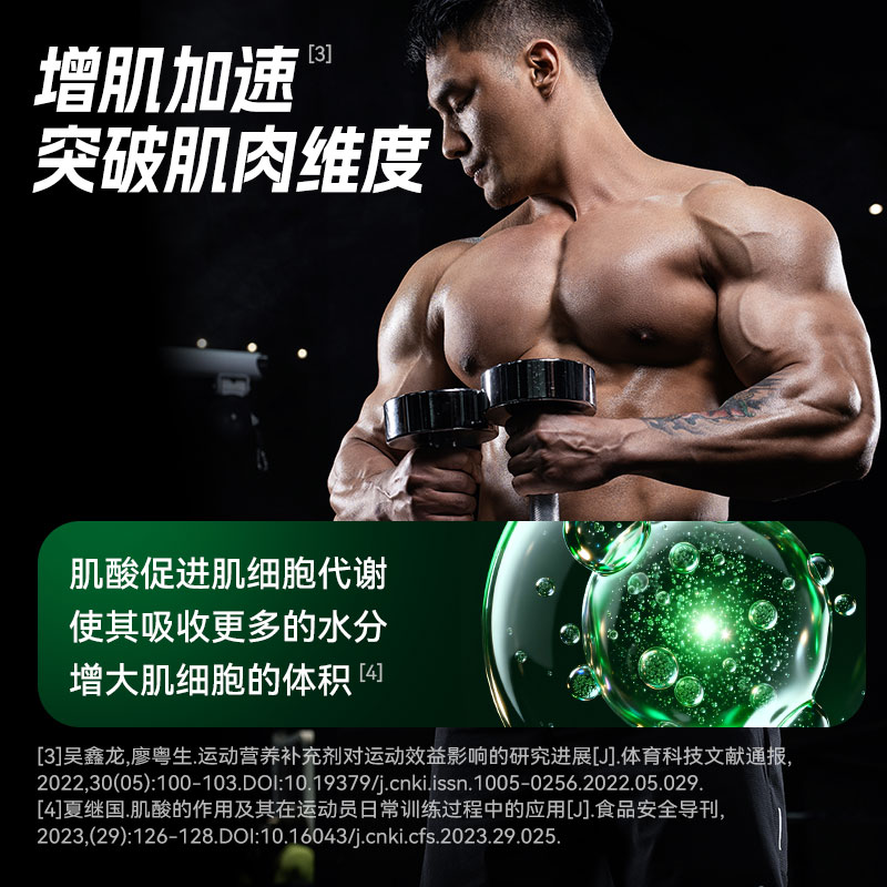 训练怪兽肌酸UP高纯度一水肌酸耐力爆发力运动健身补剂肌酸粉 凤梨味 320g*1罐 【100份用量】