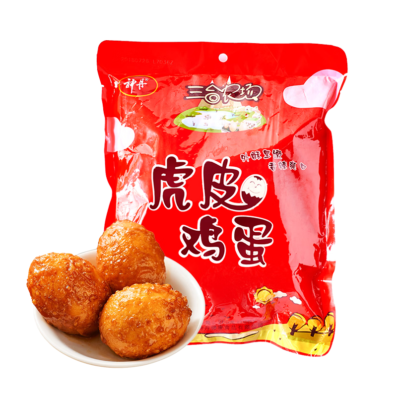 神丹虎皮鸡蛋卤蛋休闲零食泡面搭档10枚装280g/袋 2袋