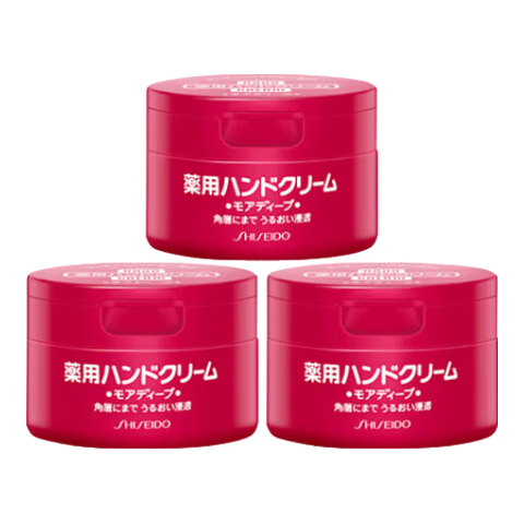 资生堂（Shiseido）日本原装尿素护手霜红罐秋冬保湿滋润美润 红罐100g三盒装