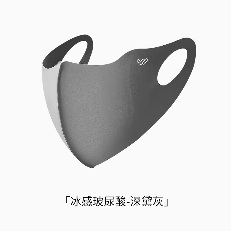 万宝绿防晒口罩骑行男女士春夏防过敏面罩高颜值透气冰丝专用防紫外线 深黛灰 常规码(75斤~145斤小脸推荐)