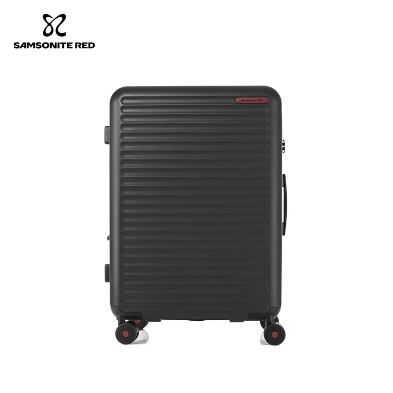 新秀丽（Samsonite）【娜扎同款】大波浪行李箱 时尚轻盈拉杆箱 大容量密码旅行箱KJ1 HG0-黑墨色 28英寸