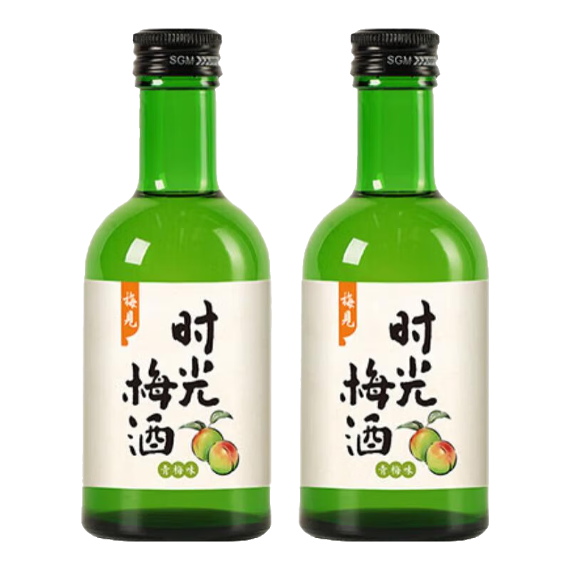 梅見 青梅酒原味時光梅青檸佛手柑味組合 男女士低度微醺果酒節(jié)日送禮 青梅原味220ml*2