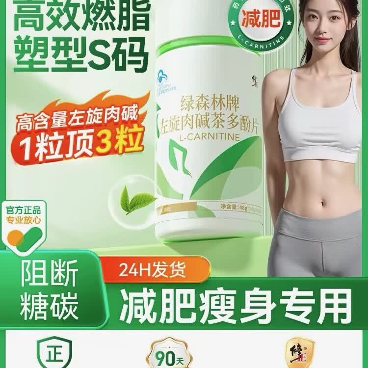 修正左旋肉碱茶多酚燃脂子排油胶囊代谢热销减脂 3盒装（减脂刮油 不节食 48g*3盒