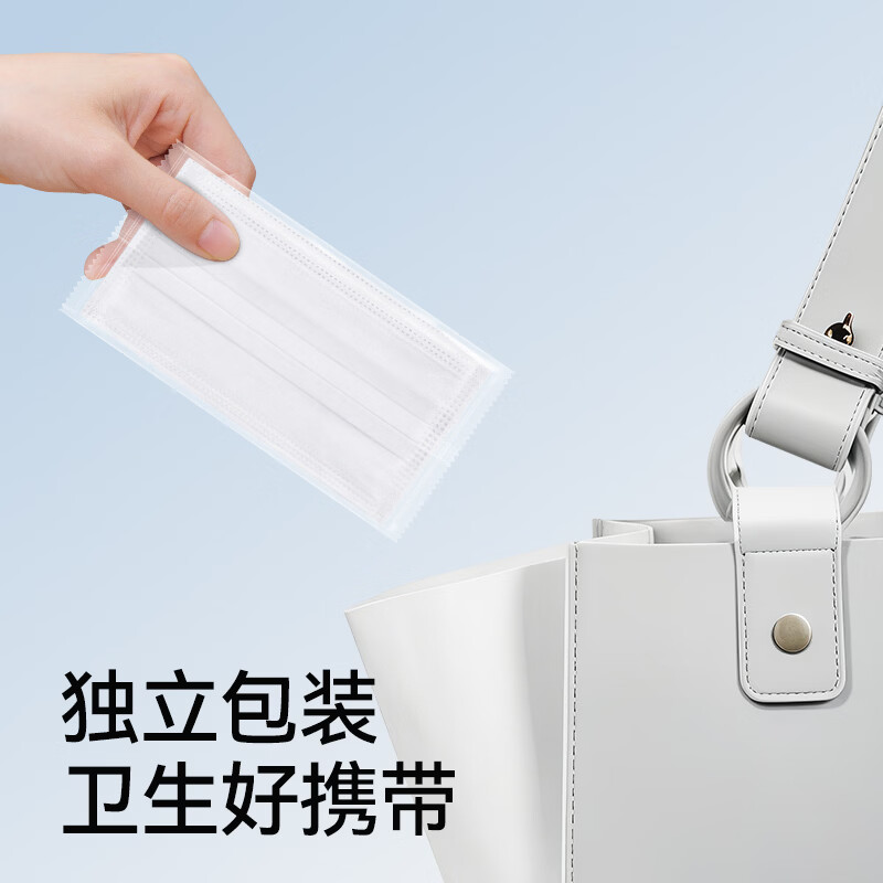 维德（WELLDAY）一次性医用外科口罩三层防病菌防花粉尘雾霾透气独立包装蓝白色 【外科灭菌】白色1盒50只