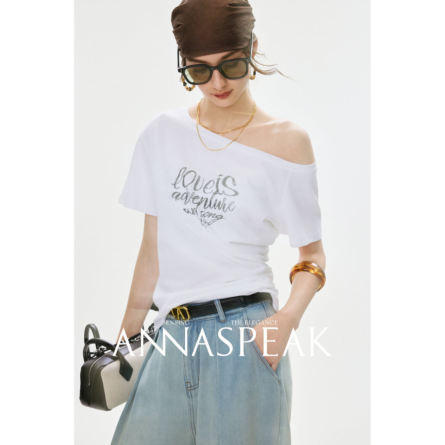 ANNASPEAK¬����ͬ������T ��ˬ��ˮϴ��������ӡ���ٴ�����б��T�� ���İ׶��� �ɻ�ϴ���� XL 258.24Ԫ