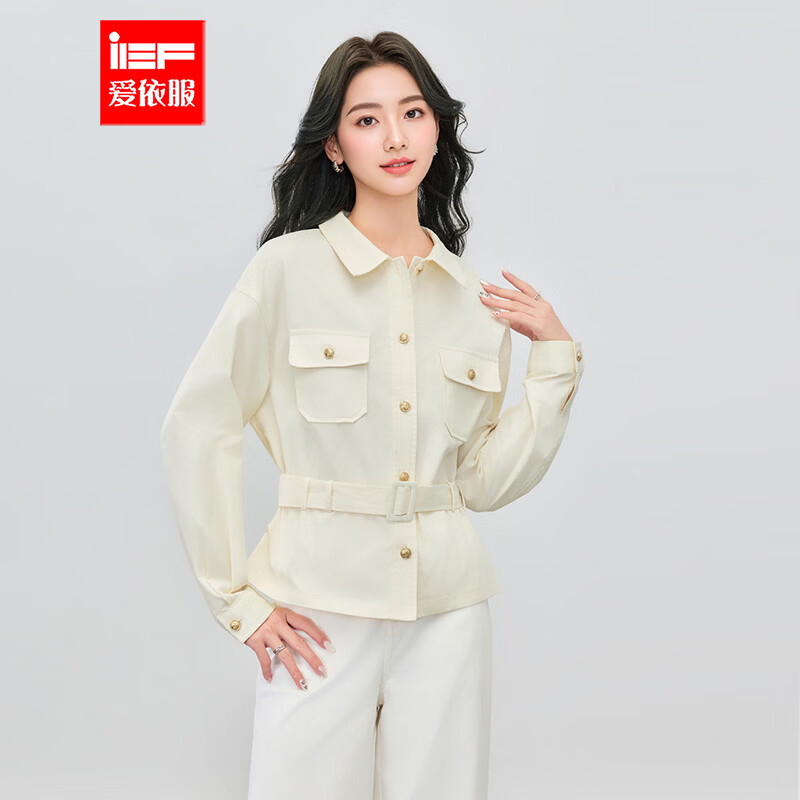 IEF/爱依服2026春季新款法式成熟通勤气质设计感收腰显瘦衬衫上衣 杏 S