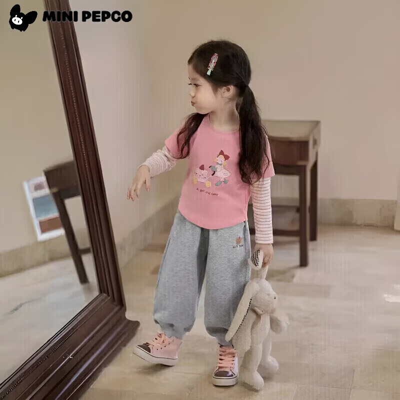 С�����ɣ�PEPCO��ŮͯT��2025���＾�������������a���ͯ�������װ��������ͯװ XY1������T��-��ɫ 140 (��������125-135cm)