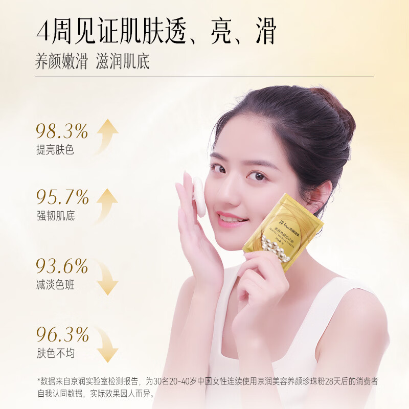京润珍珠（gNPearl）养颜美白珍珠粉5g*20袋 烟酰胺美白提亮淡斑软膜粉保湿 美容养颜珍珠粉5g*20袋
