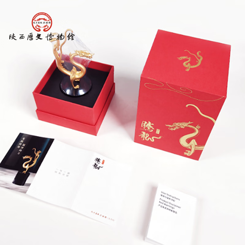 陕西歴史博物館陕西历史博物馆 馆藏腾龙文创铜摆件商务礼品长辈生日礼物礼盒装 腾龙摆件(铜)