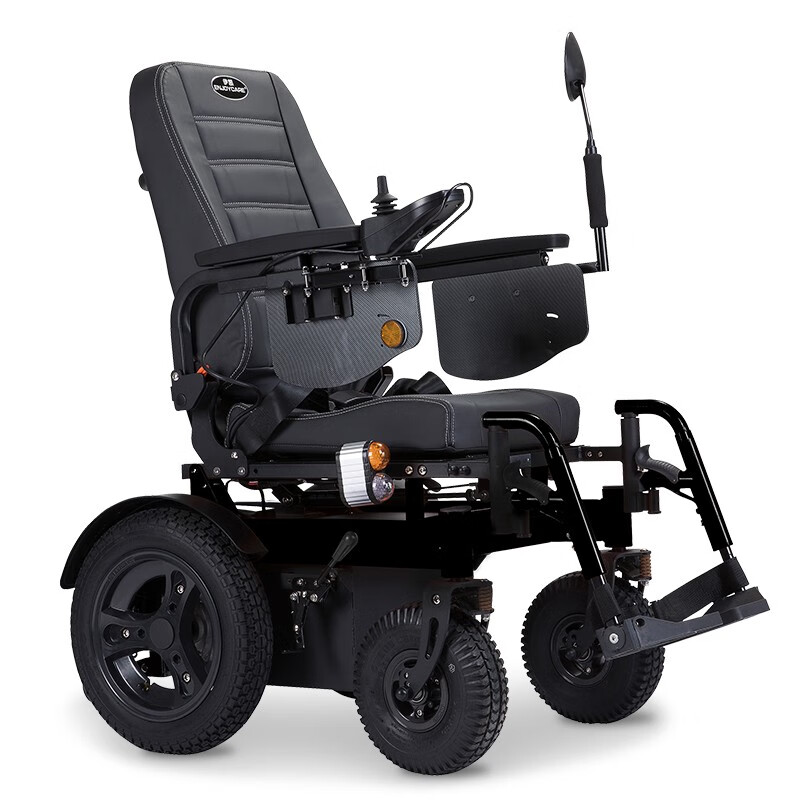 伊凯电动轮椅EP62L重型越野车16寸后轮可过10CM防盗门老年残疾人户外道路型锂电可选续航85KM 黑色55AH锂电池续航40公里带后车筐