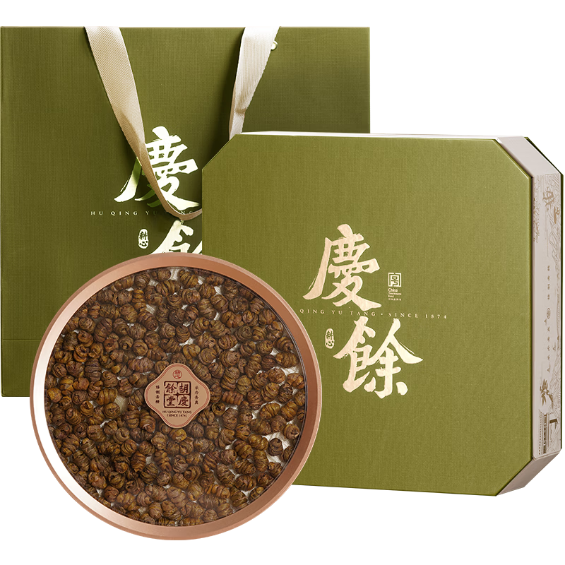 胡慶余堂正宗鐵皮石斛150g古韻系列禮盒西洋參紅參陳皮節(jié)日禮物滋補(bǔ)營(yíng)養(yǎng)品 鐵皮石斛禮盒 150g*2盒 （配2個(gè)禮袋）