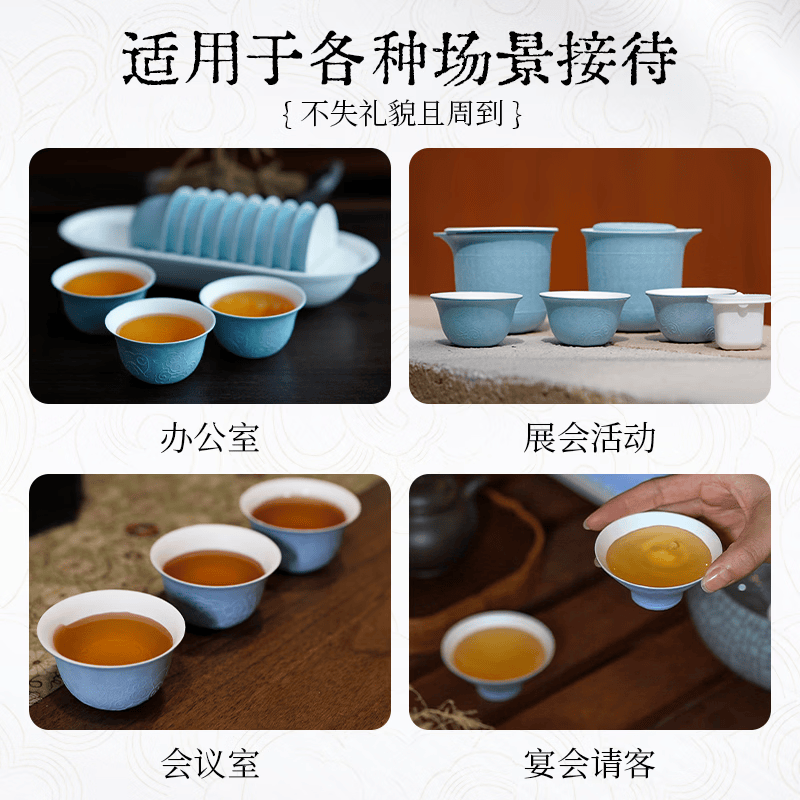 雾玺（wuxi）一次性茶杯水杯双层加厚防烫商务接待露营甘蔗竹纤维茶杯茶具套装 马蹄杯 1盒（12只装）