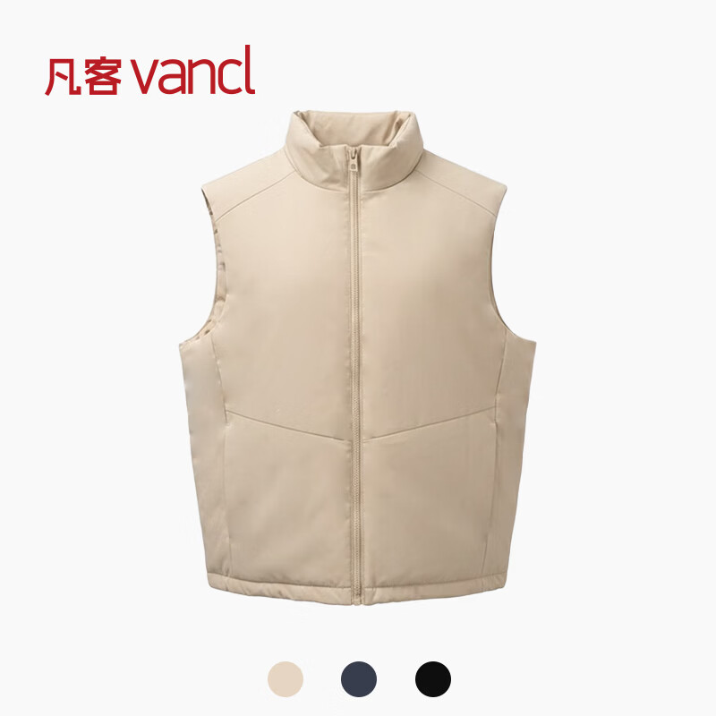 凡客诚品（VANCL）凡客官方店新款防风保暖棉马甲 春秋款外穿潮流休闲无袖马甲 卡其色 L 建议（120-135斤）