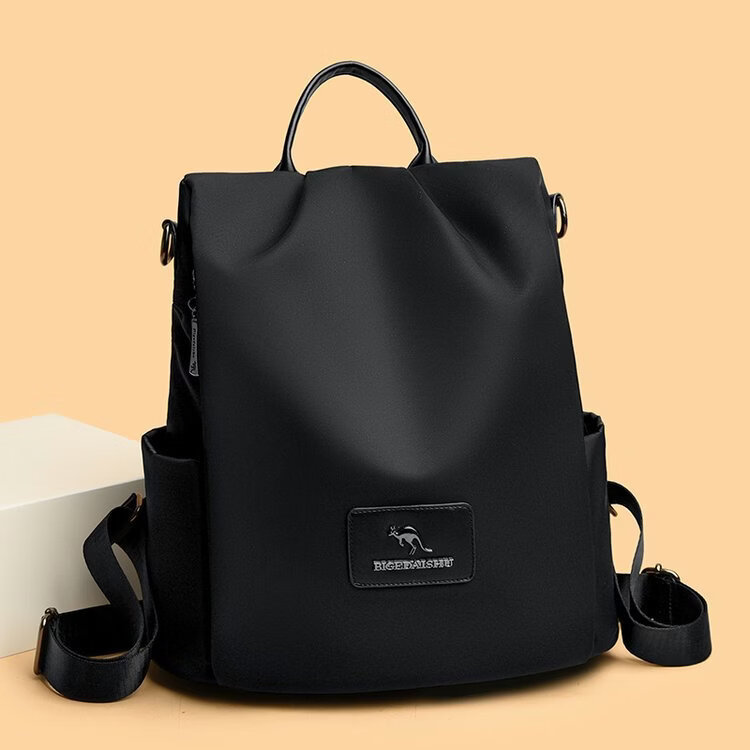 【女神专属】爆款时尚休闲百搭大容量轻便出游通勤女士双肩包 【优雅黑】大号