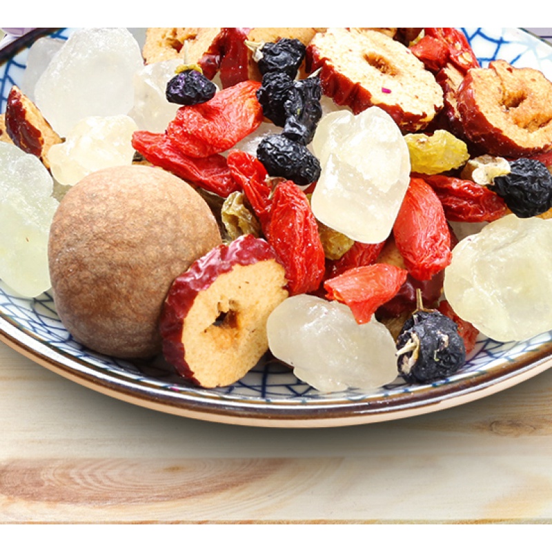 虎钢馋五宝茶 兰州特产三炮台黑枸杞盖碗茶原味礼盒装三炮台茶叶小