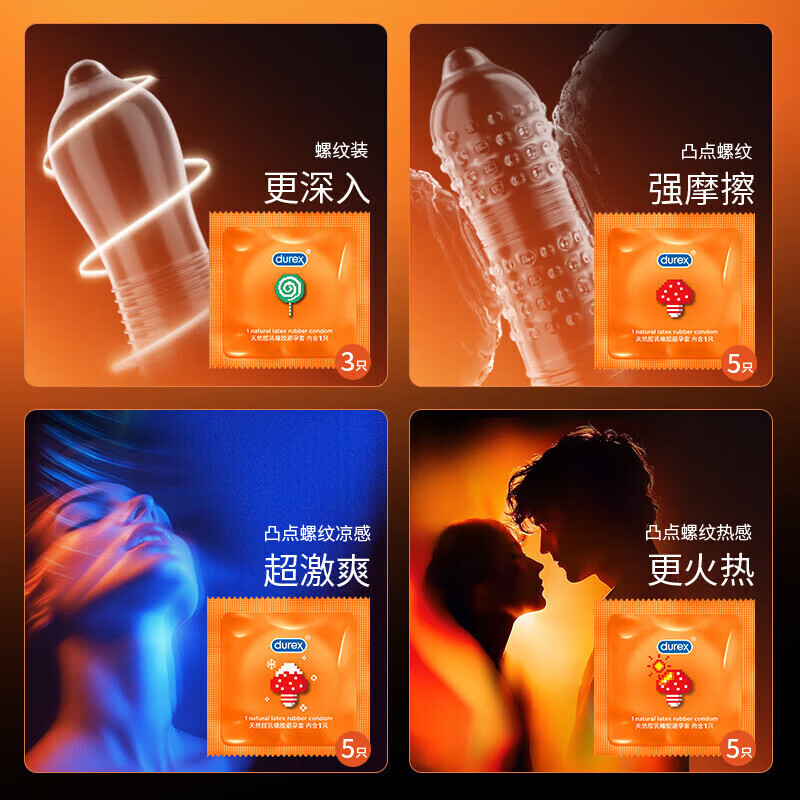 杜蕾斯避孕套女性快潮狼牙套棒安全套 男专用持久延时大颗粒刺激超薄套 【高潮TOP】魔法情趣16只