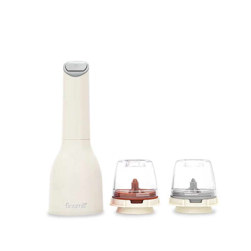 FINAMILL奥普拉好物电动香料研磨机厨房家用高端调料研磨器节日乔迁送礼 电池款极光白【1机+2舱】