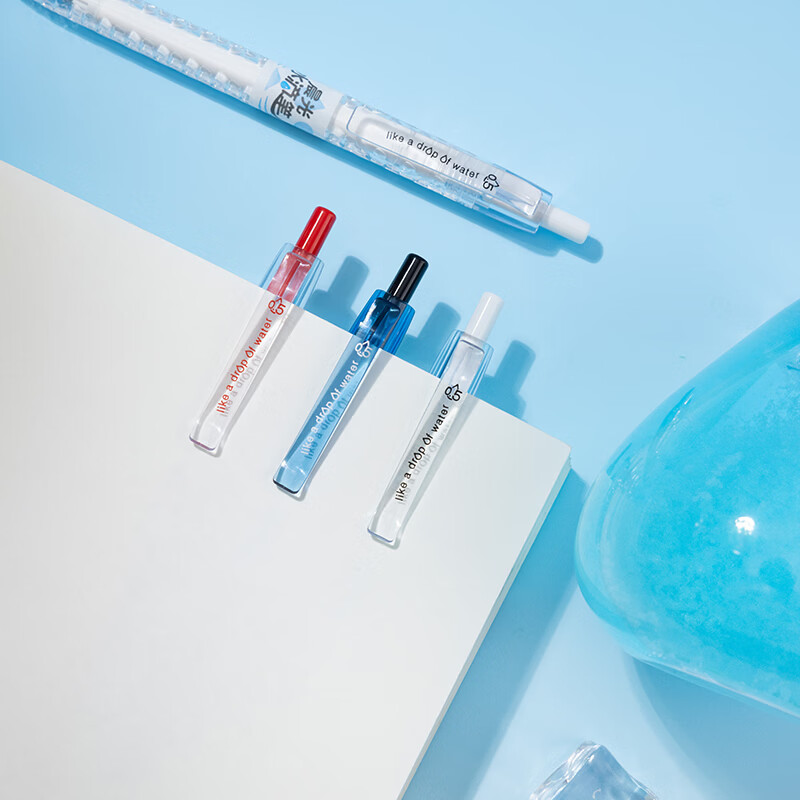 晨光（M&G）水滴笔按动中性笔ST头黑笔0.5mm速干大容量长续航减塑学生考试专用高颜值圆珠笔签字笔 【混色】6支(4黑2红)