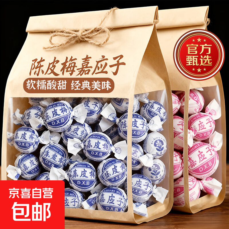 【年货】陈皮梅正宗特产纸包加应子嘉应子话梅蜜饯酸甜开胃零食 陈皮梅+嘉应子500g【热销组合】