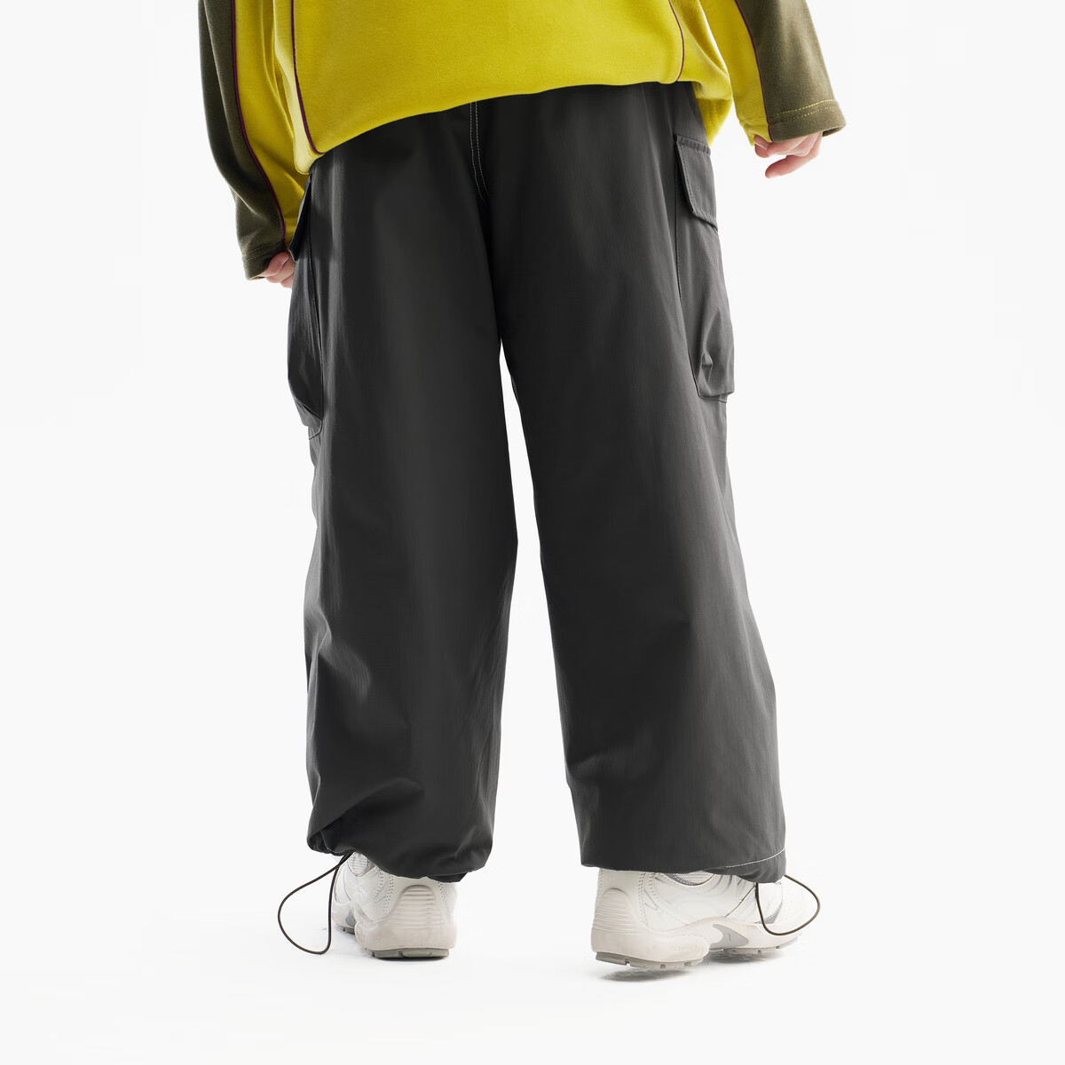 MQD 男女童同款韩版宽松长裤 中灰