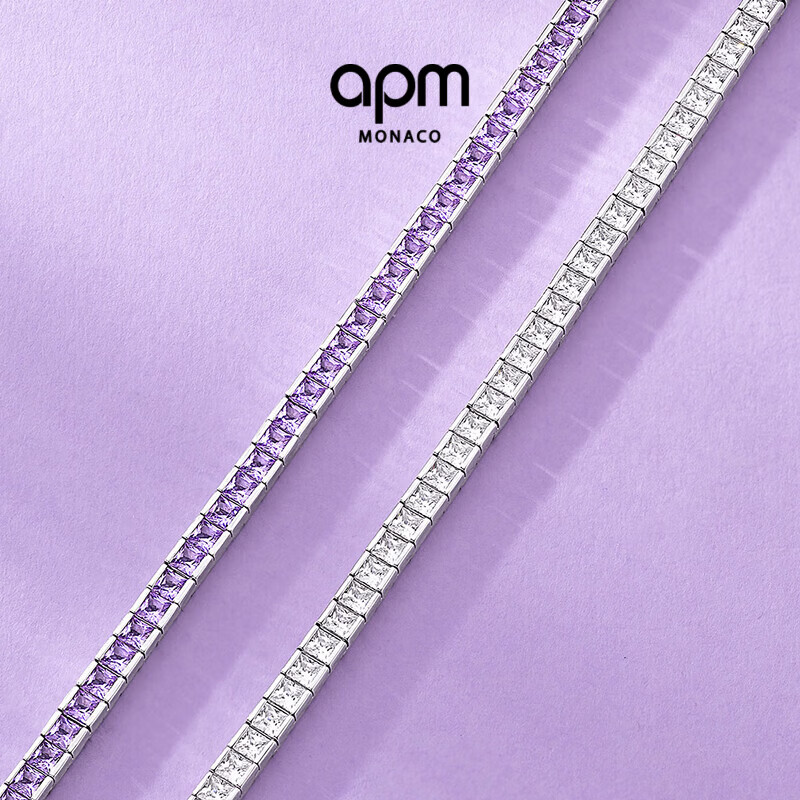 APM Monaco【春季新品】银白色Lumiere密镶手链百搭叠戴经典简约礼物手饰 银白色 M