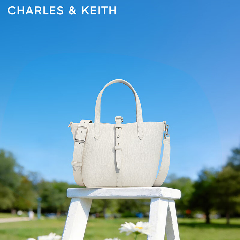 CHARLES&KEITH简约通勤手提水桶包菜篮子包生日女神节礼物送女友CK2-10151518 Cream奶白色 S