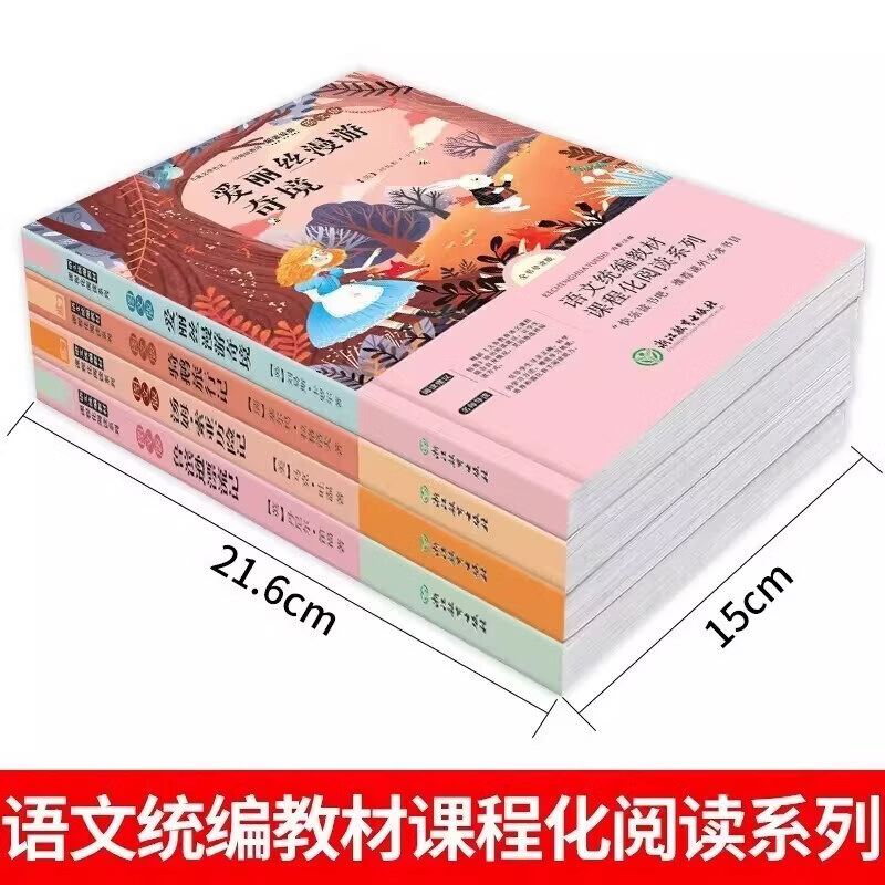 快乐读书吧六年级下册必读正版课外书经典书目汤姆索亚历险记爱丽丝漫游奇境骑鹅旅行记鲁滨逊漂流记 【全4册】快乐读书吧六年级下册