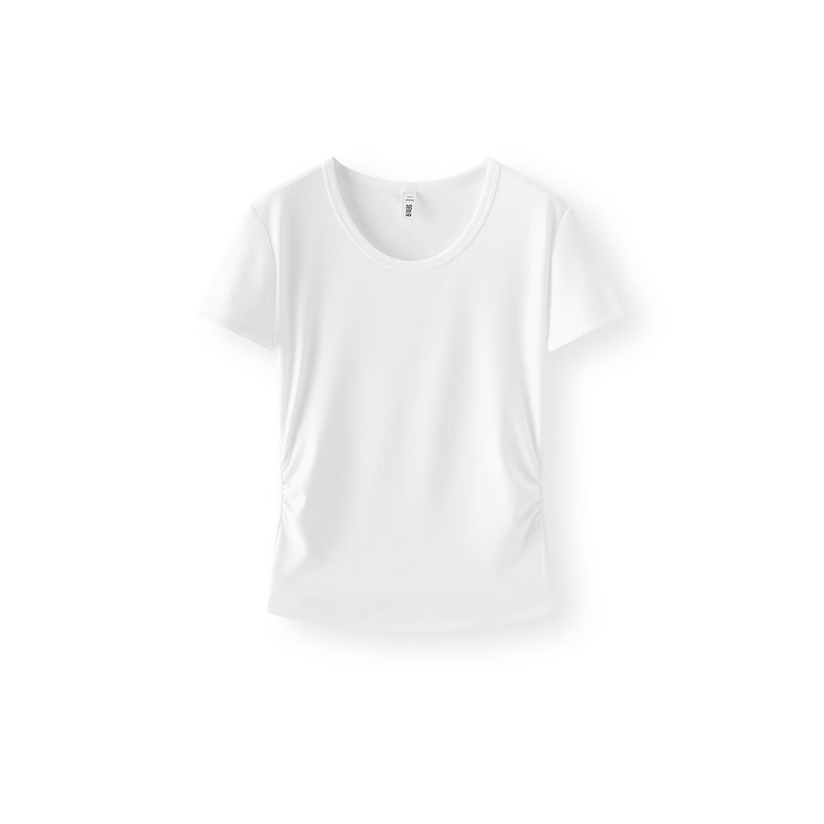 森马(Semir)【全网热销】陈都灵|短袖t恤女短款圆领正肩上衣26夏新款修身内搭 【嘟嘟同款】本白10102-简约圆领 M