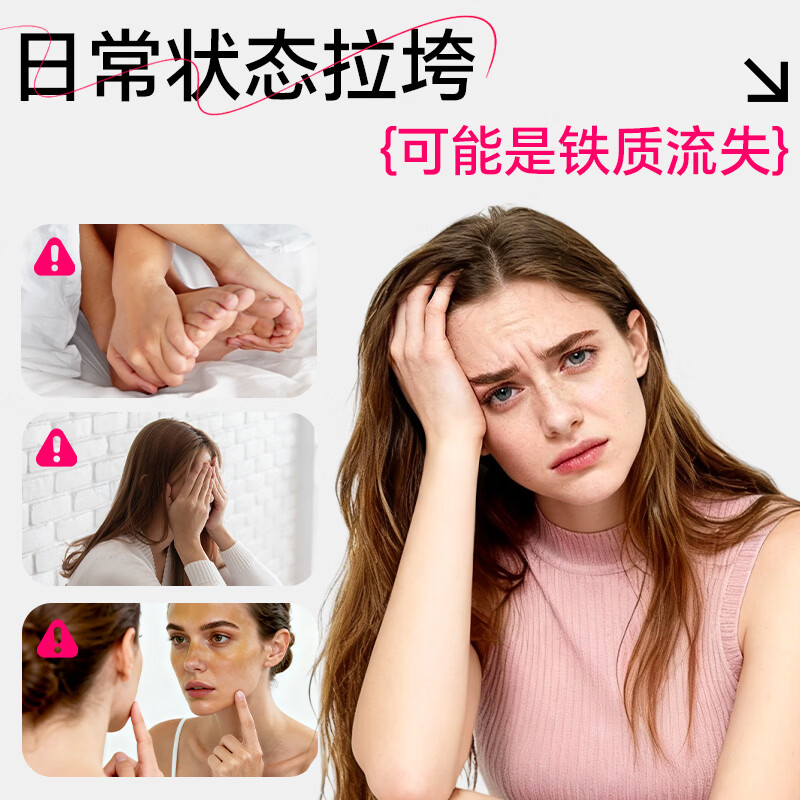 SIWORSPACE富铁补铁软糖女性姨妈期孕期补气血铁剂铁元素软糖血红素铁 60粒*1盒