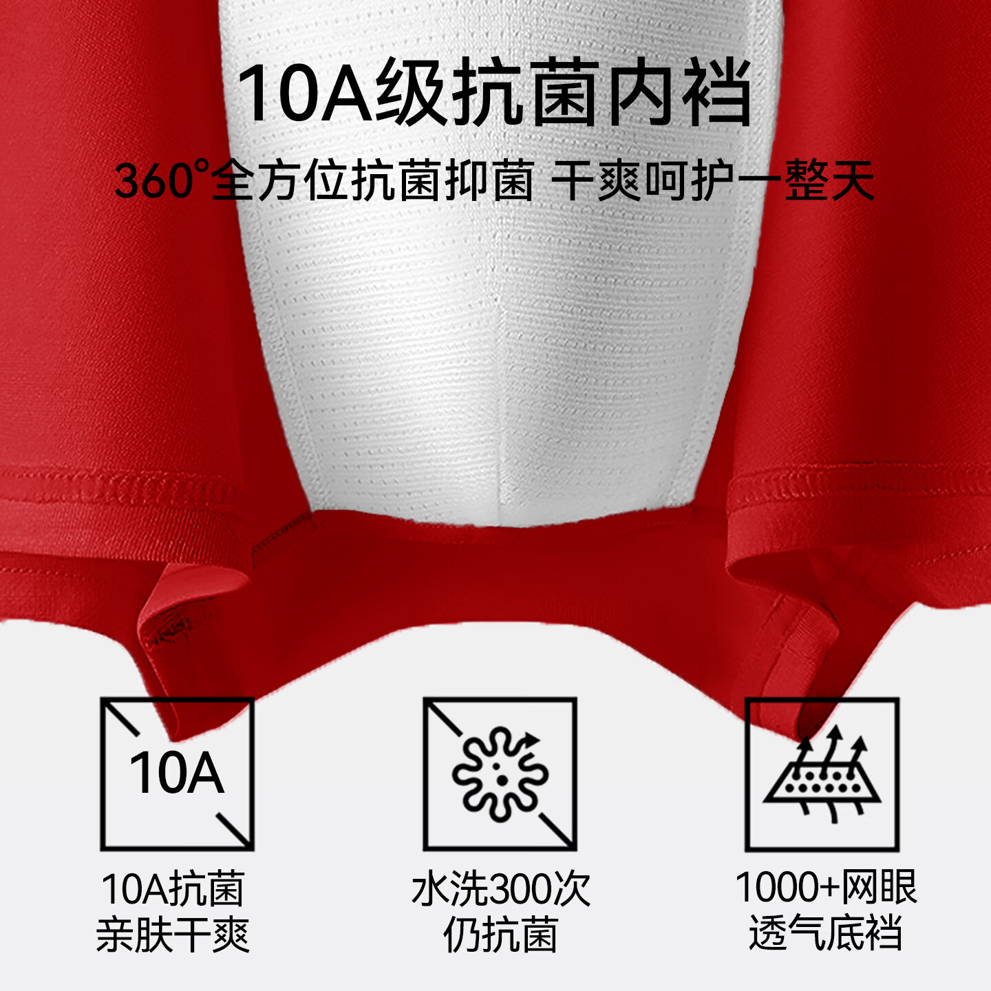 埃斯普利特(Esprit)本命年马年红色男士内裤10A抗菌男生纯棉短裤内裤袜子礼盒套装 鸿运礼盒装-B 4XL (190-210斤)