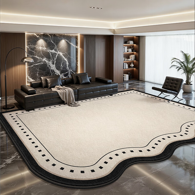 Y U-LIVE地毯客厅异形2026新款轻奢高级感免打理免洗可擦沙发卧室地垫防水 S仿羊绒-栖语异形 160×230Cm【防水防污 轻松打理】