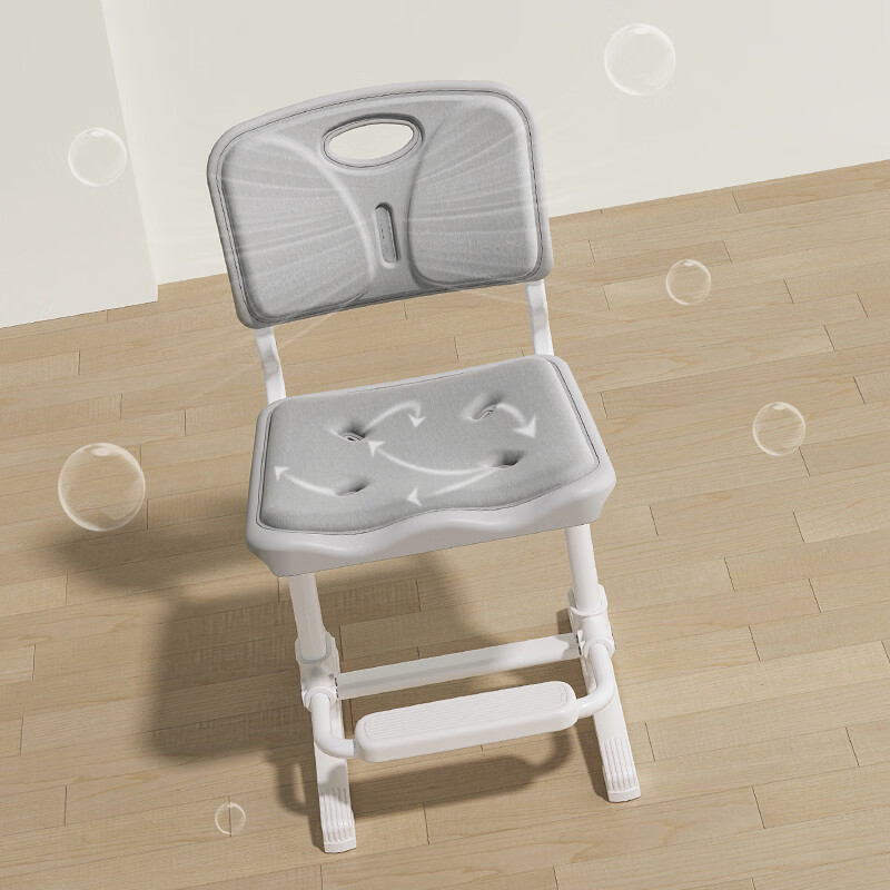 中掌柜育才云感儿童学习椅子持续正确坐姿可升降靠背椅家用小学生写字座 需安装40~52cm升降+脚踏 季风灰