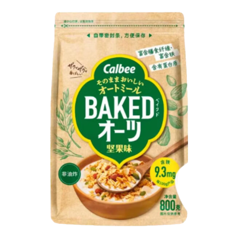 卡樂(lè)比卡樂(lè)比日本進(jìn)口烘焙燕麥片堅(jiān)果味800g谷物麥片 【整袋】800g 普快