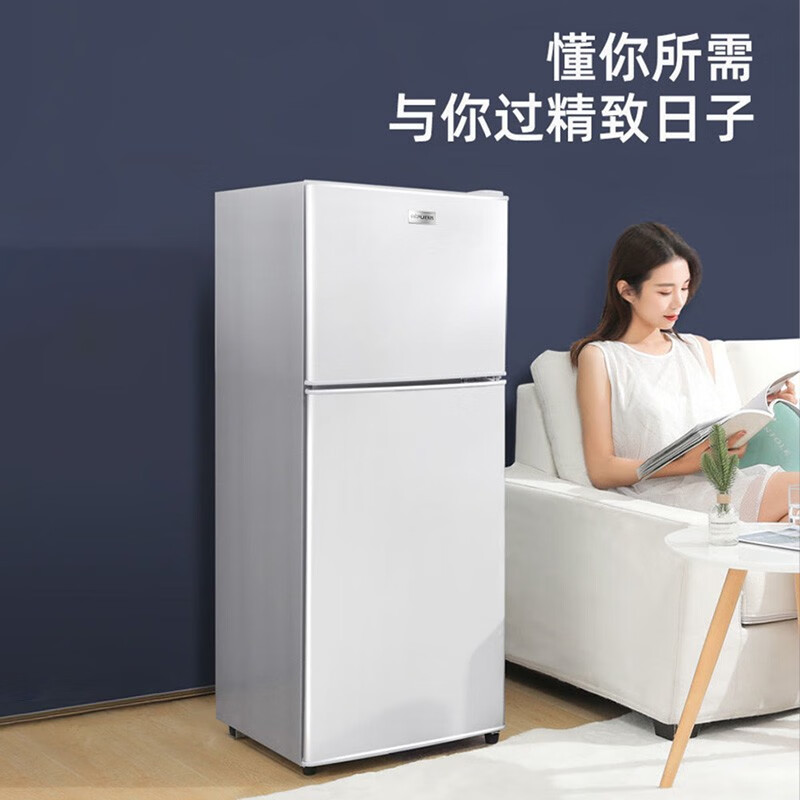 日普（RIPU）126升双门迷你小冰箱家用两门电冰箱小型节能省电低音（上冷冻下冷藏）一级能效BCD-126D