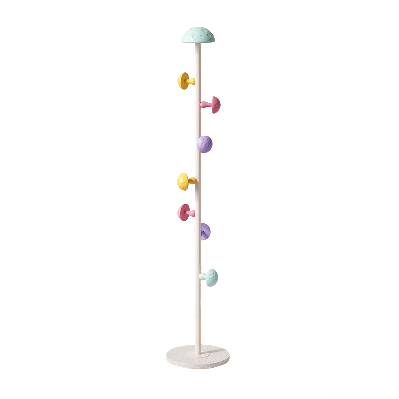 网红室内家用儿童彩色衣帽架简约现代立式挂衣架收纳衣服蘑菇架子 【柠檬黄】多巴胺蘑菇衣架