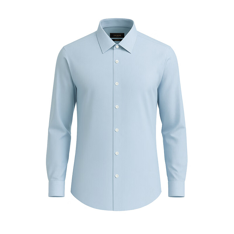 雅戈尔（YOUNGOR）【300支+桑蚕丝】2026春季新品商务免烫高端衣服男细条纹长袖衬衫 蓝色条纹VLTP114786HJY 41 （175/96Y）