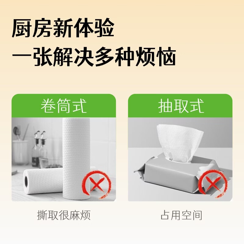 绿番茄厨房抹布150抽悬挂式柔韧加厚款吸水吸油干湿两用一擦即净 悬挂式加大加厚 1层 150抽*3包 囤货装