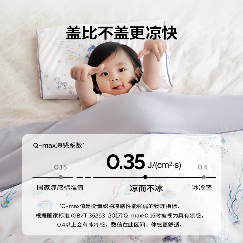 Cutelife儿童凉感被宝宝夏凉被 夏季婴儿被子空调被水洗A类120*150 玉米多多 120*150 cm