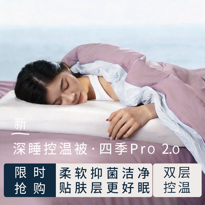 菲亚朵被子四季深睡控温被Pro2.0春秋冬季子母被通用A类被芯透气可机洗 【新】融雾紫 220cm*240cm 四季被(被芯+包装袋+防尘袋+衣架+包装箱) 全套