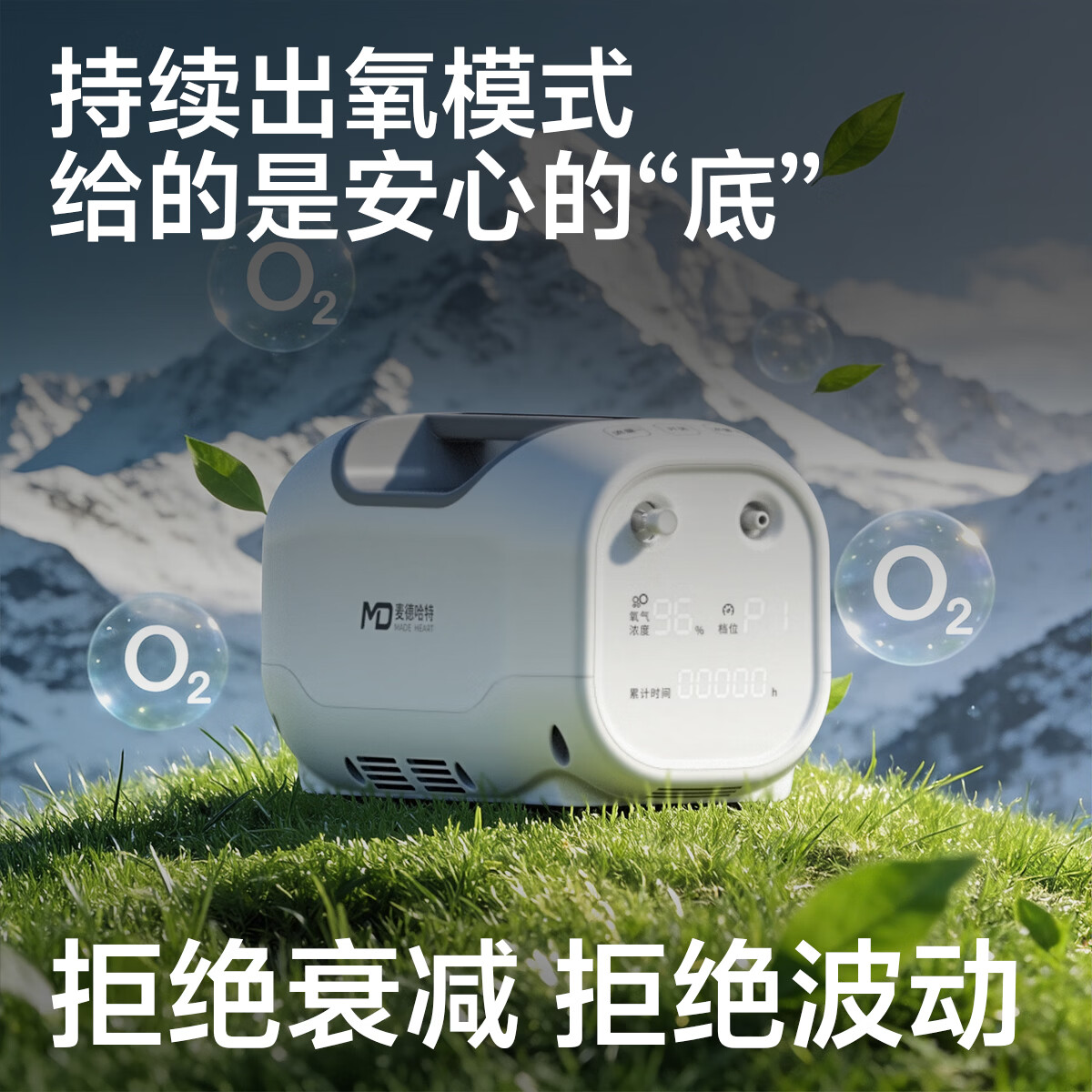麦德哈特车载制氧机高原版便携式多人户外旅游家用老人高反吸氧机氧气机 【高性价比】高原补氧+双出氧口+多人吸氧