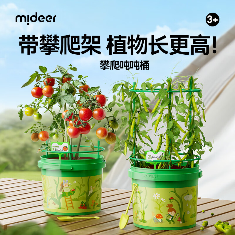 弥鹿（MiDeer）儿童植物种植观察窗阳光房小盆栽玩具小学生幼儿园暑假生日礼物 【新品攀爬款】攀爬吨吨桶