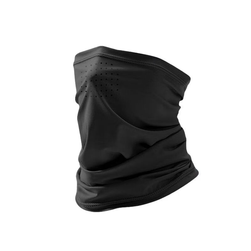 永久骑行防晒面罩男士夏季防紫外线挂耳口罩护颈遮阳骑车冰丝透气面巾 深灰+深灰【冰感舒爽丨透气不闷】挂耳款