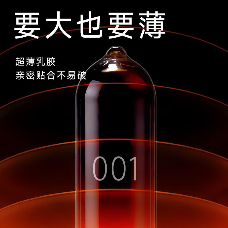 陌陌避孕套大号001超薄免洗玻尿酸安全套水润男用安全官方正品 三盒【共48只】