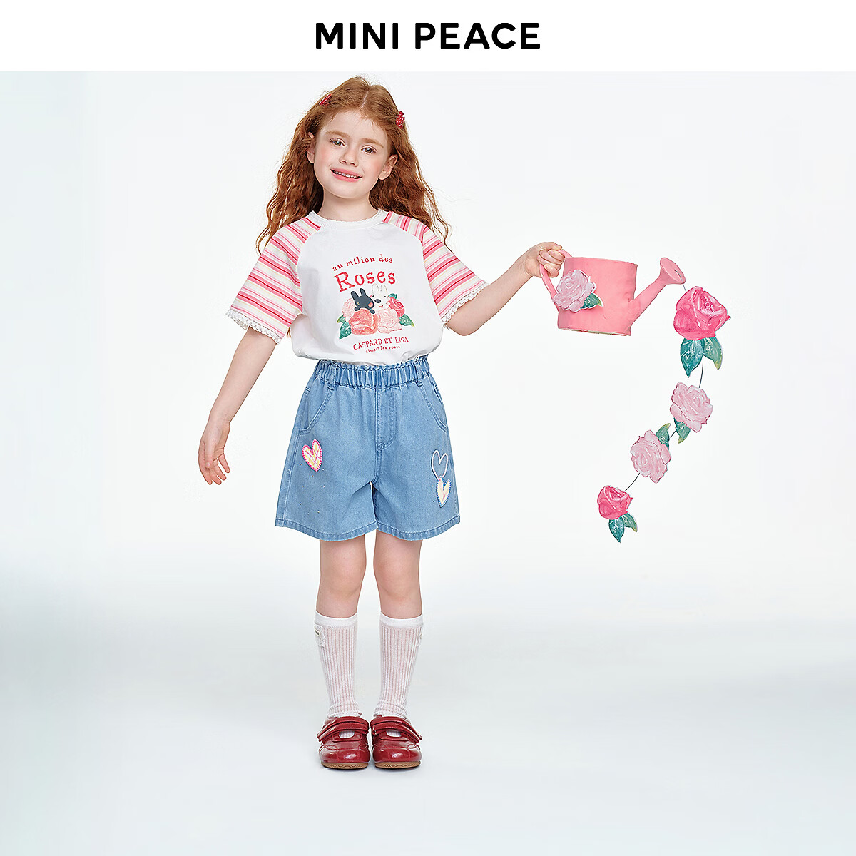 MINIPEACE×卡斯波和丽莎系列太平鸟童装女童短袖T恤夏装凉感速干