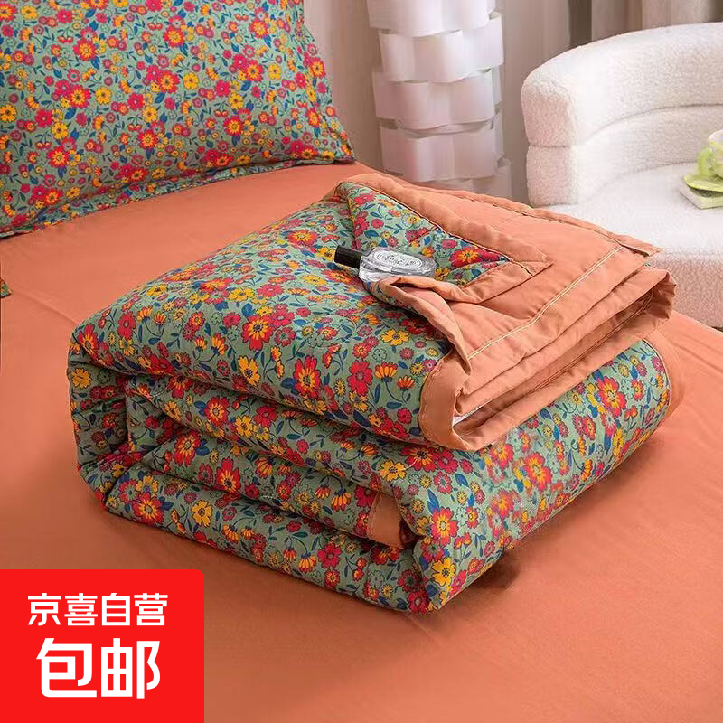 夏凉被空调被夏季薄被子婴儿被午休盖肚被夏凉被可机洗 繁花-小香丝夏凉被 50cm*70cm婴儿小被